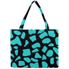 Cow Background Neon Blue Black Mini Tote Bag by ConteMonfreyShop