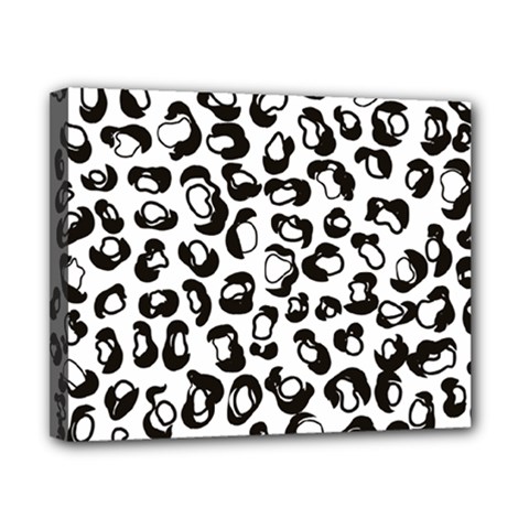 Black And White Leopard Print Jaguar Dots Canvas 10  X 8  (stretched) by ConteMonfreyShop