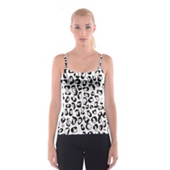 Black And White Leopard Print Jaguar Dots Spaghetti Strap Top