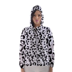 Black And White Leopard Print Jaguar Dots Women s Hooded Windbreaker