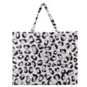 Black And White Leopard Print Jaguar Dots Zipper Large Tote Bag View1