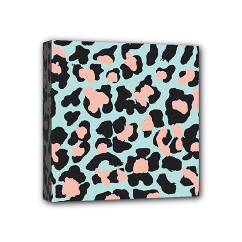 Blue And Pink Jaguar Dots Leopard Mini Canvas 4  X 4  (stretched)