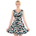 Blue And Pink Jaguar Dots Leopard V-Neck Sleeveless Dress View1