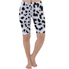 Black And White Dots Jaguar Cropped Leggings  by ConteMonfreyShop