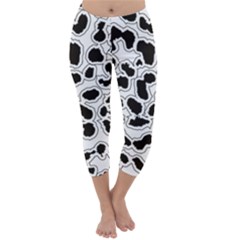 Black And White Dots Jaguar Capri Winter Leggings  by ConteMonfreyShop