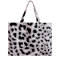 Black And White Dots Jaguar Zipper Mini Tote Bag by ConteMonfreyShop