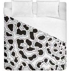 Black And White Dots Jaguar Duvet Cover (king Size) by ConteMonfreyShop