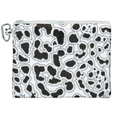 Black And White Dots Jaguar Canvas Cosmetic Bag (xxl)