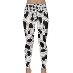 Black And White Dots Jaguar Lightweight Velour Classic Yoga Leggings by ConteMonfreyShop