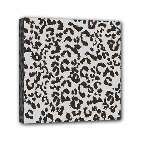 Leopard Print Gray Theme Mini Canvas 6  X 6  (stretched) by ConteMonfreyShop