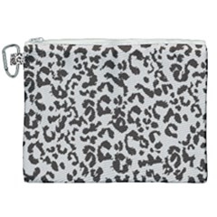 Leopard Print Gray Theme Canvas Cosmetic Bag (xxl)