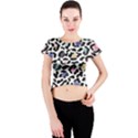 Jaguar spots colorful Crew Neck Crop Top View1