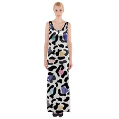 Jaguar Spots Colorful Thigh Split Maxi Dress