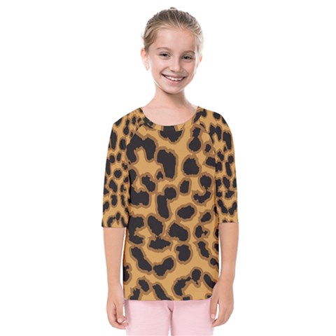 Leopard Print Spots Kids  Quarter Sleeve Raglan Tee by ConteMonfreyShop