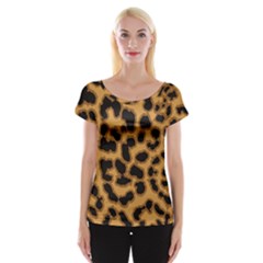 Leopard Print Spots Cap Sleeve Top by ConteMonfreyShop