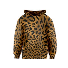 Leopard Print Jaguar Dots Brown Kids  Pullover Hoodie