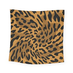 Leopard Print Jaguar Dots Brown Square Tapestry (small) by ConteMonfreyShop