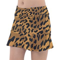 Leopard Print Jaguar Dots Brown Classic Tennis Skirt by ConteMonfreyShop