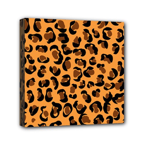 Leopard Print Peach Colors Mini Canvas 6  X 6  (stretched) by ConteMonfreyShop