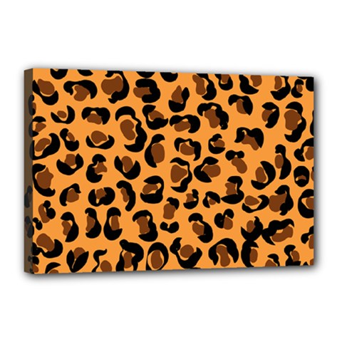 Leopard Print Peach Colors Canvas 18  X 12  (stretched) by ConteMonfreyShop