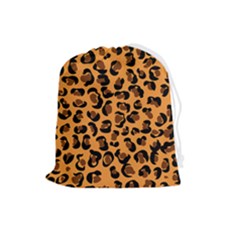 Leopard Print Peach Colors Drawstring Pouch (large) by ConteMonfreyShop