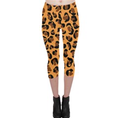 Leopard Print Peach Colors Capri Leggings  by ConteMonfreyShop