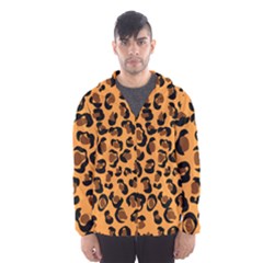 Leopard Print Peach Colors Men s Hooded Windbreaker by ConteMonfreyShop