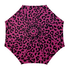 Leopard Print Jaguar Dots Pink Golf Umbrella by ConteMonfreyShop