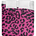 Leopard Print Jaguar Dots Pink Duvet Cover Double Side (King Size) View2