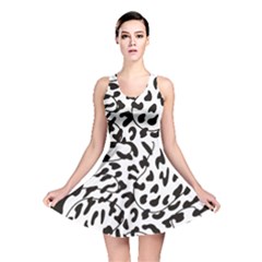 Leopard Print Black And White Draws Reversible Skater Dress by ConteMonfreyShop