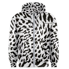 Leopard Print Black And White Draws Men s Zipper Hoodie by ConteMonfreyShop