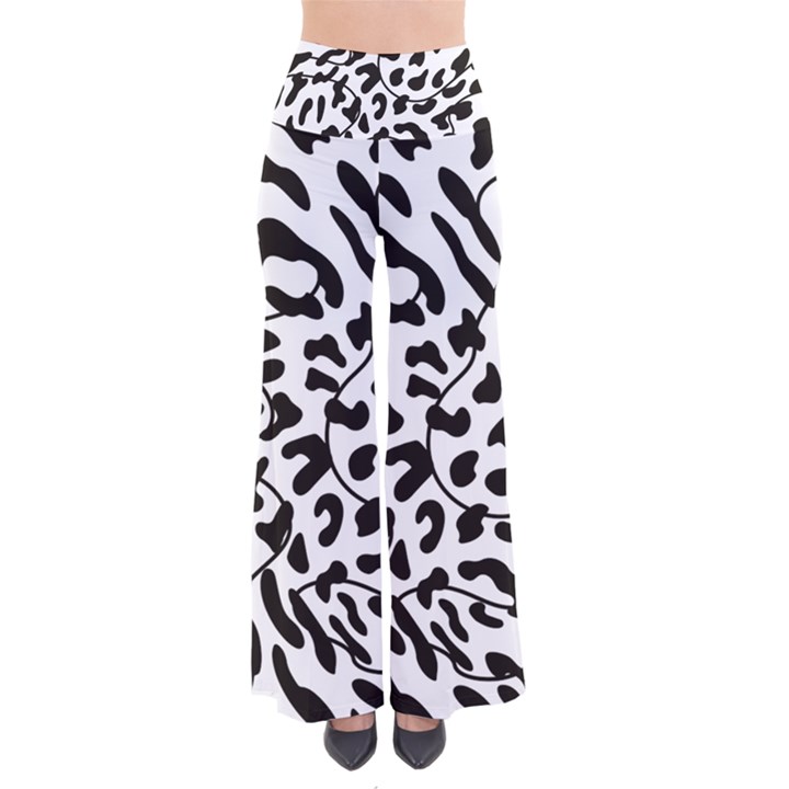 Leopard Print black and white draws So Vintage Palazzo Pants