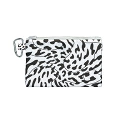 Leopard Print Black And White Draws Canvas Cosmetic Bag (small) by ConteMonfreyShop