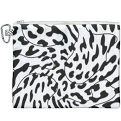 Leopard Print Black And White Draws Canvas Cosmetic Bag (xxxl) by ConteMonfreyShop