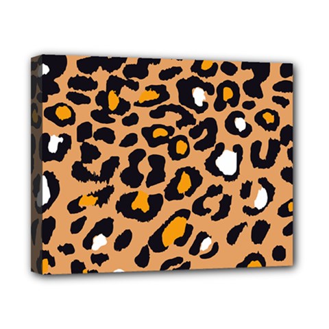 Leopard  Spots Brown White Orange Canvas 10  X 8  (stretched) by ConteMonfreyShop