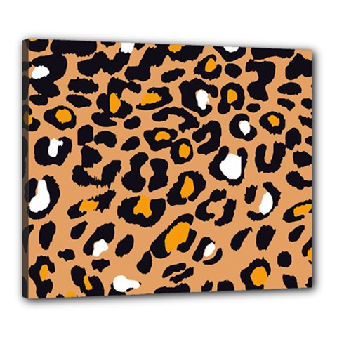 Leopard  Spots Brown White Orange Canvas 24  X 20  (stretched) by ConteMonfreyShop