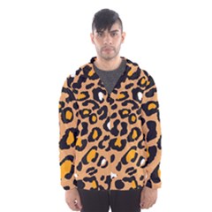 Leopard  Spots Brown White Orange Men s Hooded Windbreaker