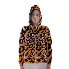 Leopard  Spots Brown White Orange Women s Hooded Windbreaker