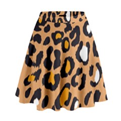 Leopard  Spots Brown White Orange High Waist Skirt by ConteMonfreyShop