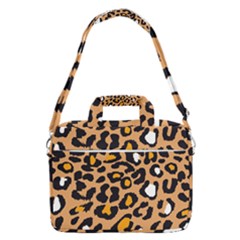 Leopard  Spots Brown White Orange Macbook Pro 16  Shoulder Laptop Bag by ConteMonfreyShop