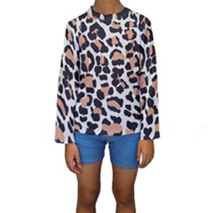 Leopard Print  Kids  Long Sleeve Swimwear by ConteMonfreyShop