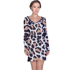 Leopard Print  Long Sleeve Nightdress by ConteMonfreyShop