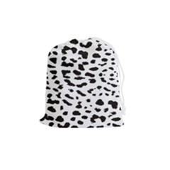 Leopard Print Jaguar Dots Black And White Drawstring Pouch (medium) by ConteMonfreyShop