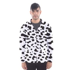 Leopard Print Jaguar Dots Black And White Men s Hooded Windbreaker