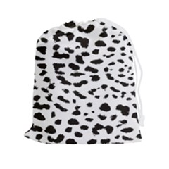 Leopard Print Jaguar Dots Black And White Drawstring Pouch (2xl) by ConteMonfreyShop