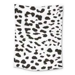 Leopard Print Jaguar Dots Black And White Medium Tapestry