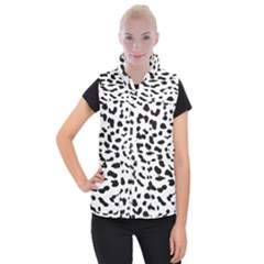 Leopard Print Jaguar Dots Black And White Women s Button Up Vest