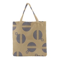 Gray Stripe Ornaments Brown Grocery Tote Bag