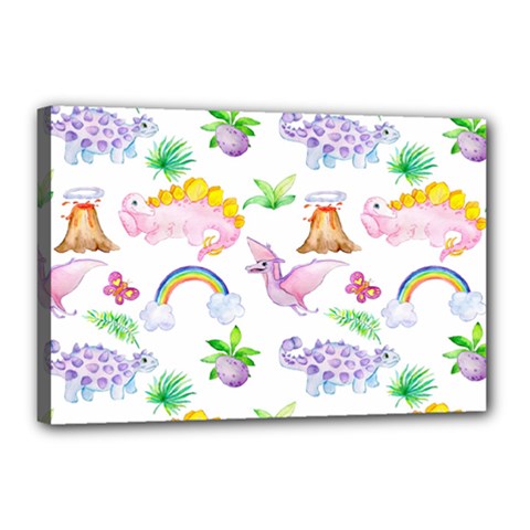 Dinosaurs Are Our Friends  Canvas 18  X 12  (stretched) by ConteMonfreyShop