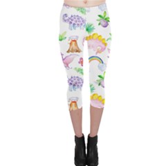 Dinosaurs Are Our Friends  Capri Leggings  by ConteMonfreyShop